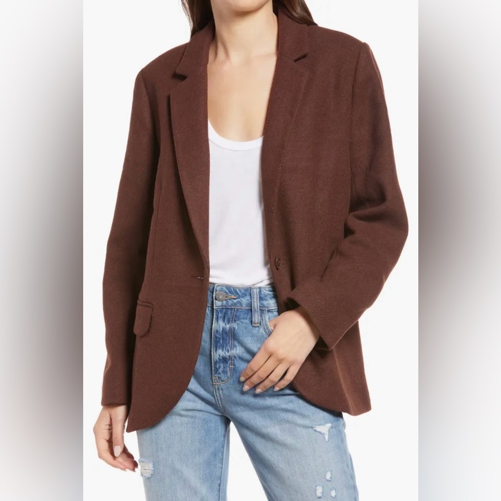 Treasure & Bond Nordstrom Brown Women's Blazer, XS Oversized